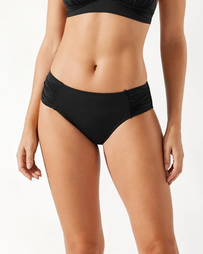 2025 Tommy Bahama Pearl High-Waist Side-Shirred Bikini Bottoms (More colors available) - SW31019B