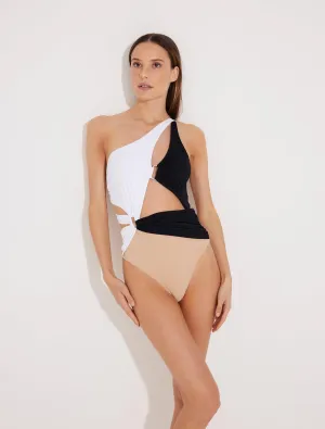 Adelina Black/Nude/White Swimsuit