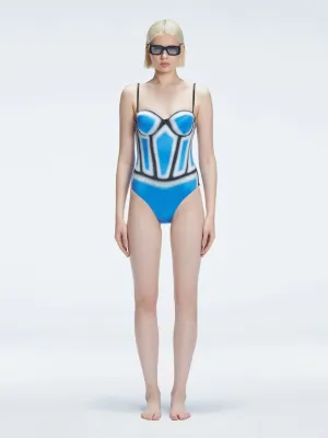 Camilla Blue Bandeau One Piece Swimsuit