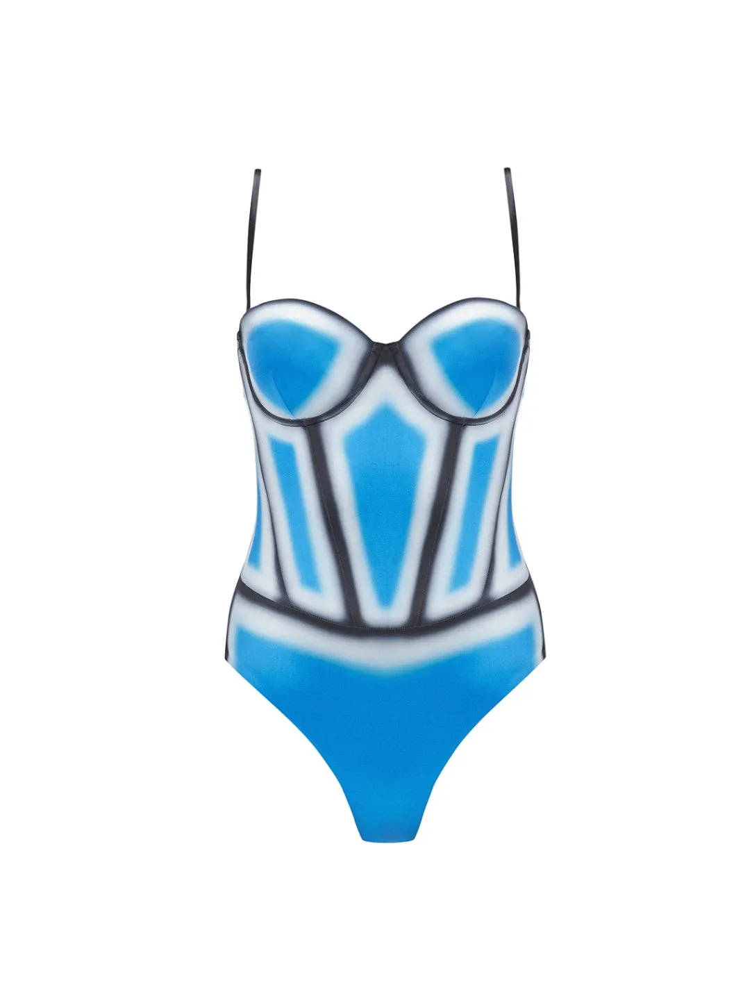 Camilla Blue Bandeau One Piece Swimsuit