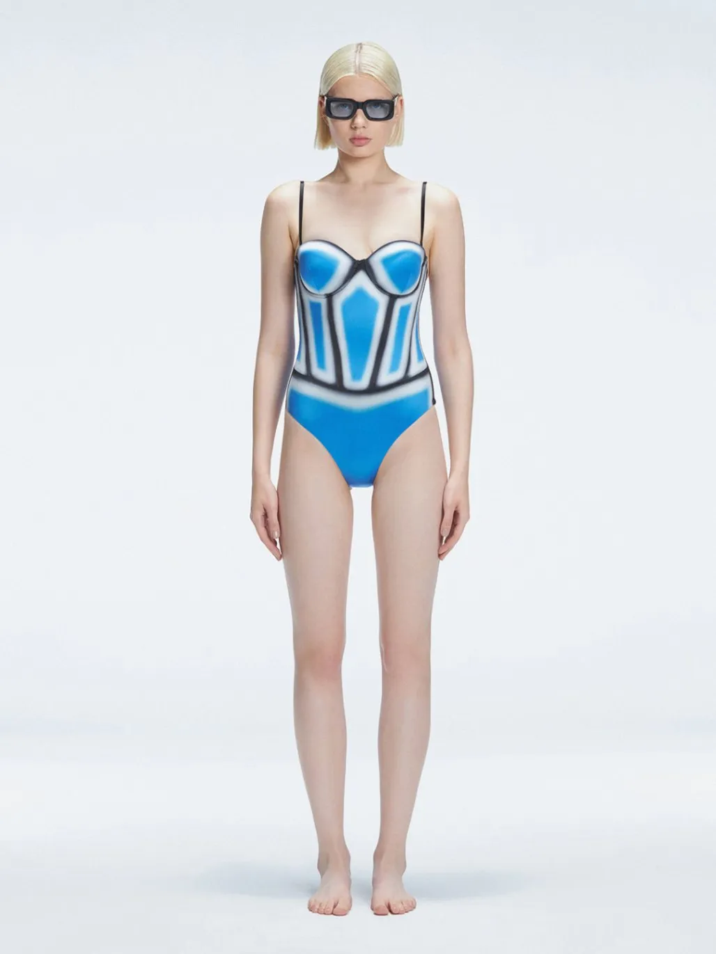 Camilla Blue Bandeau One Piece Swimsuit