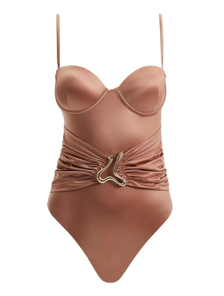 Coral Brown Swimsuit