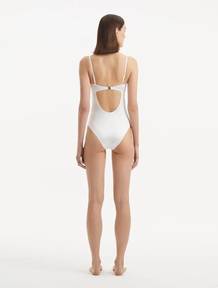 Coral White Swimsuit