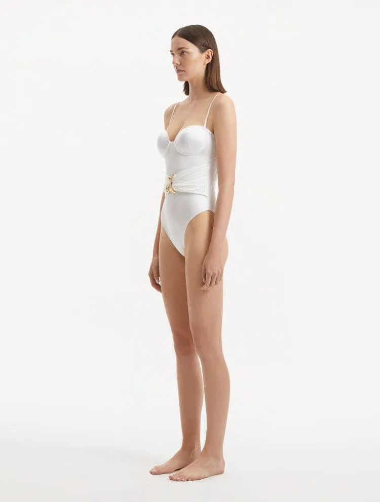 Coral White Swimsuit