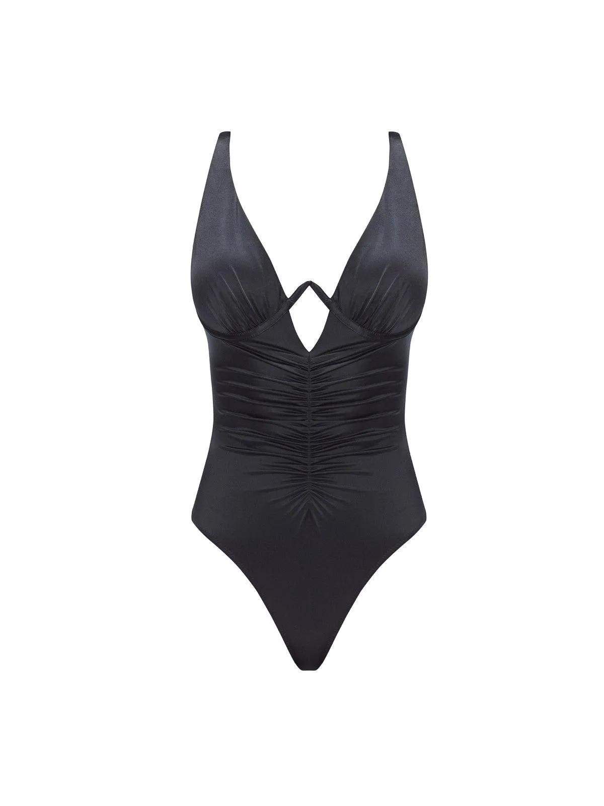 Emma V Neck Black One Piece Swimsuit