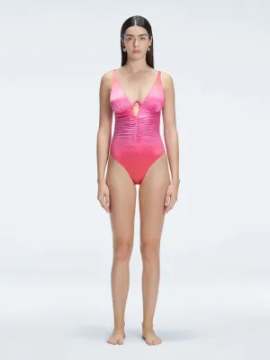 Emma V Neck Gradient One Piece Swimsuit