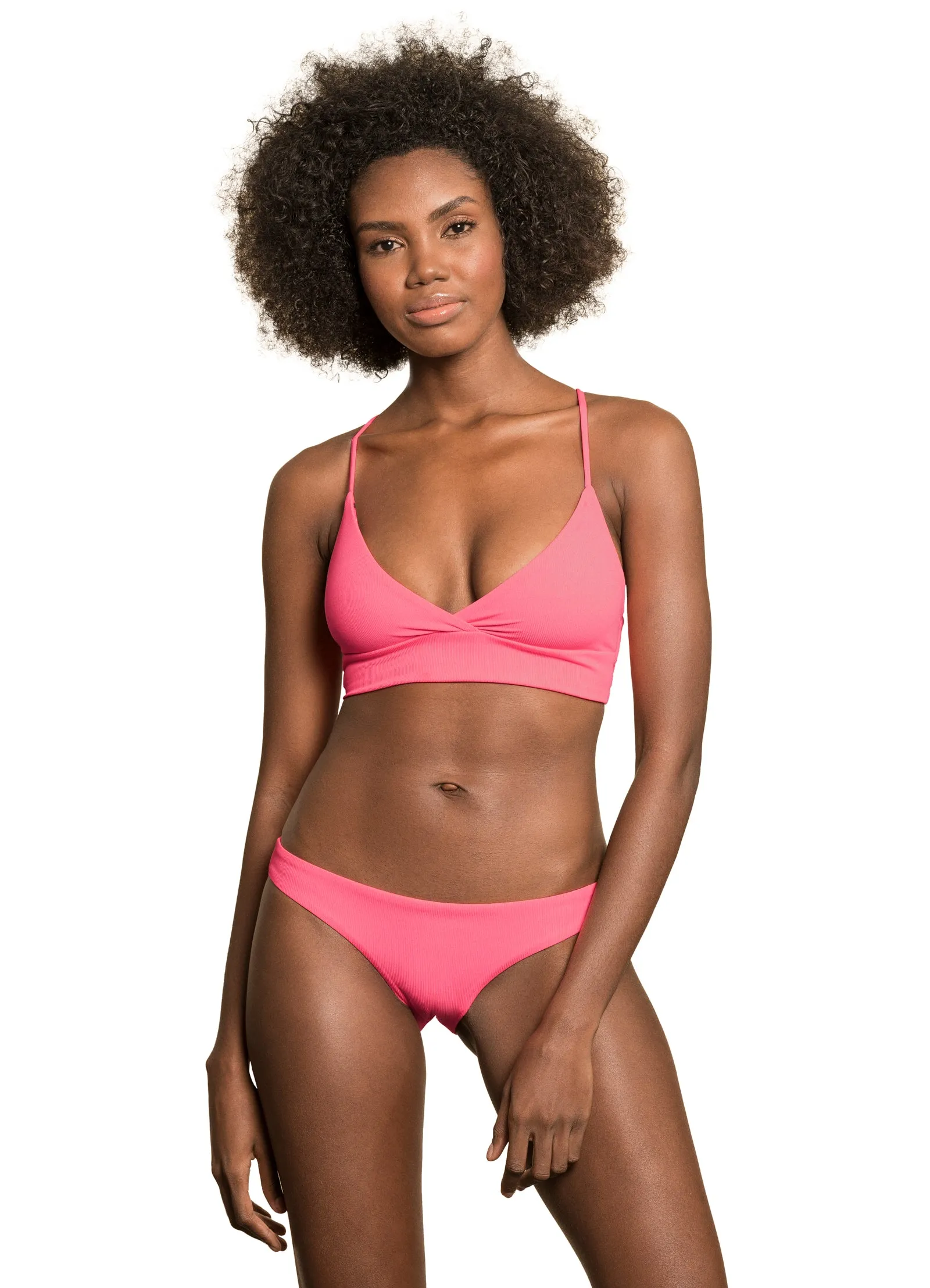 Maaji Coral Lava Criss Cross Long Line Triangle Bikini Top