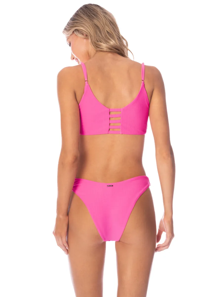 Maaji Radiant Pink Splendour Regular Rise Thin Side Bikini Bottom