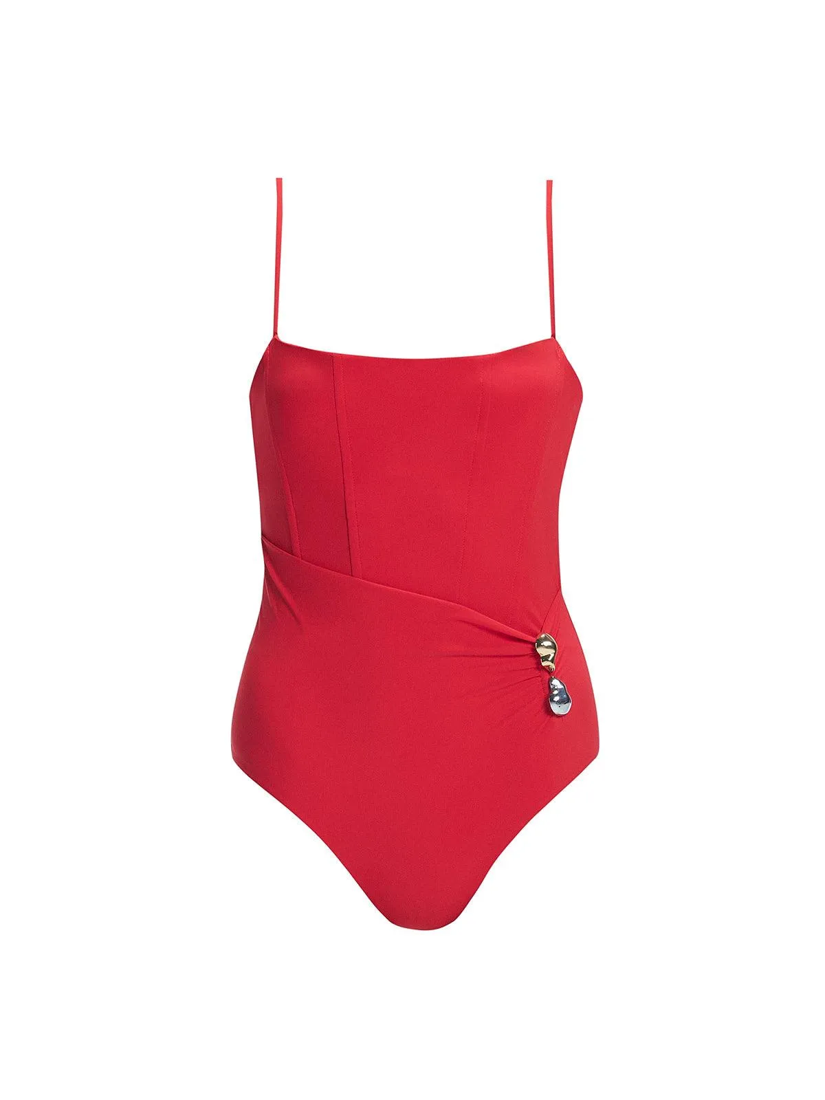 Marigold Red Corset One Piece Swimsuit