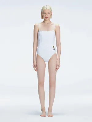 Marigold White Corset One Piece Swimsuit