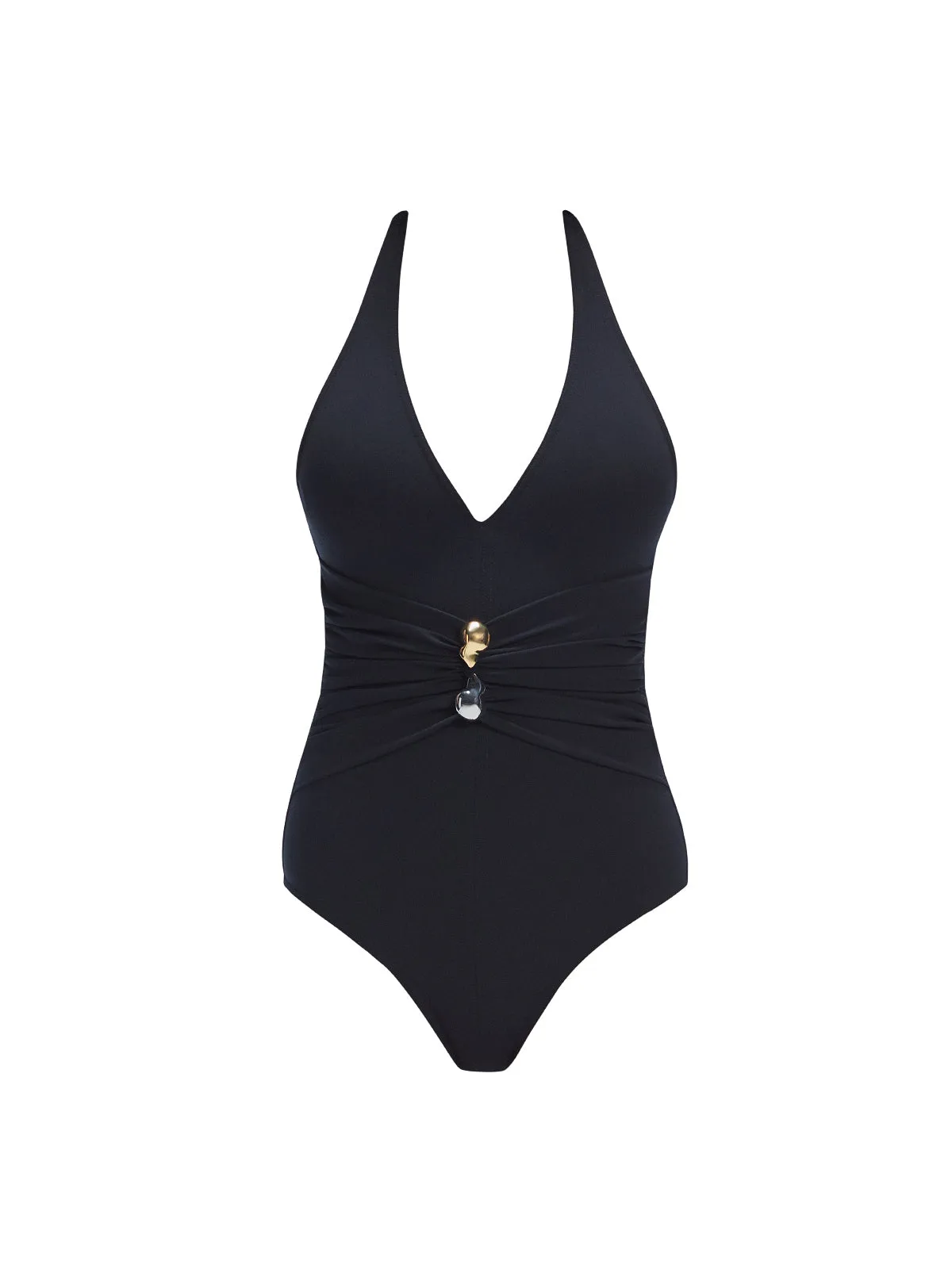 Miley Black Halter One Piece Swimsuit
