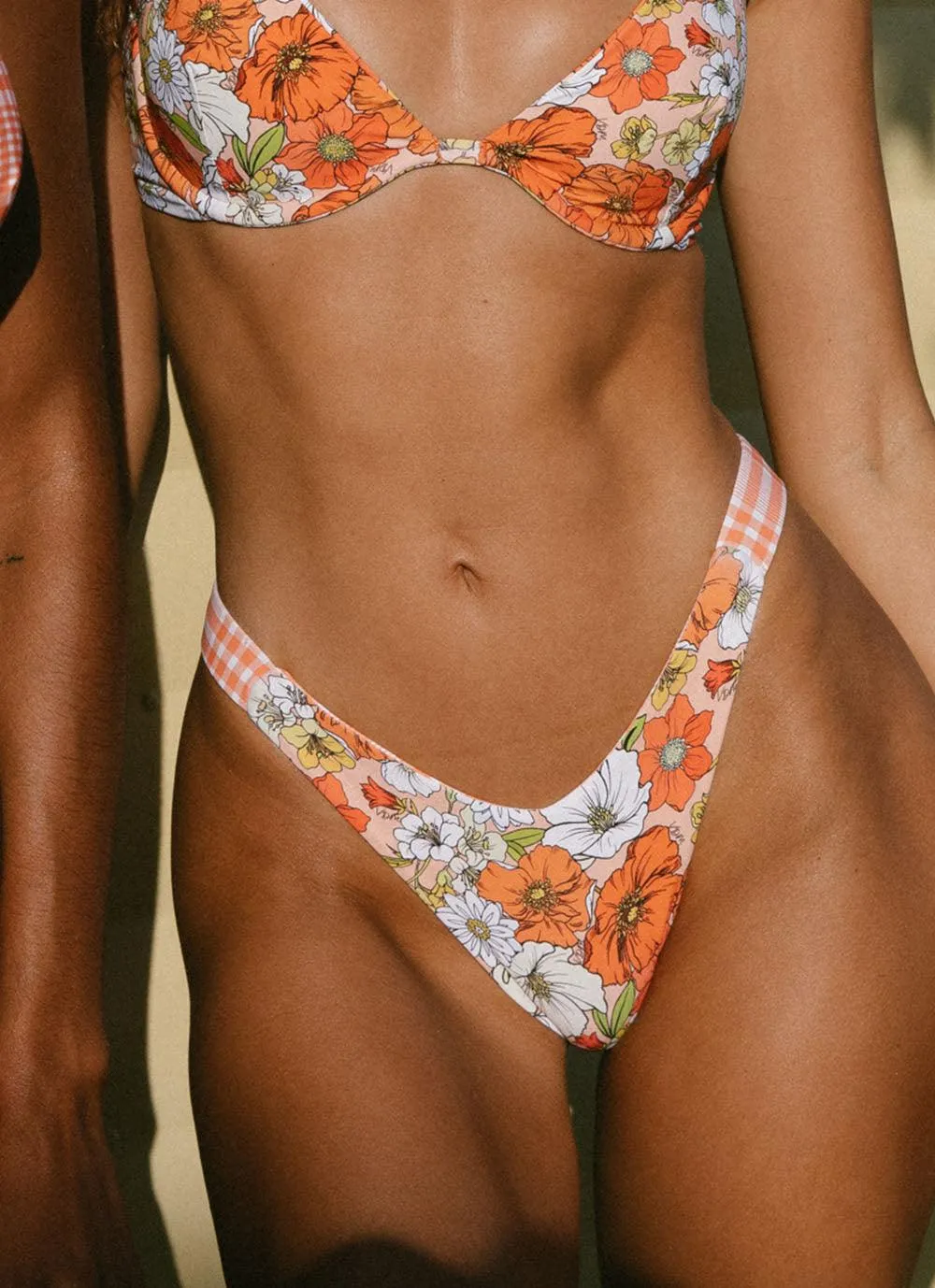Reversible Jordan Bottom - 70s Floral / Sunburst Tartan