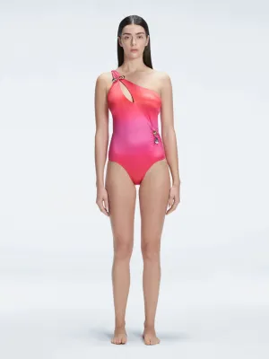 Solene Gradient One Shoulder One Piece Swimsuit