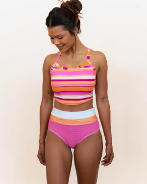 Sunset Stripe Scoop Neck Crop