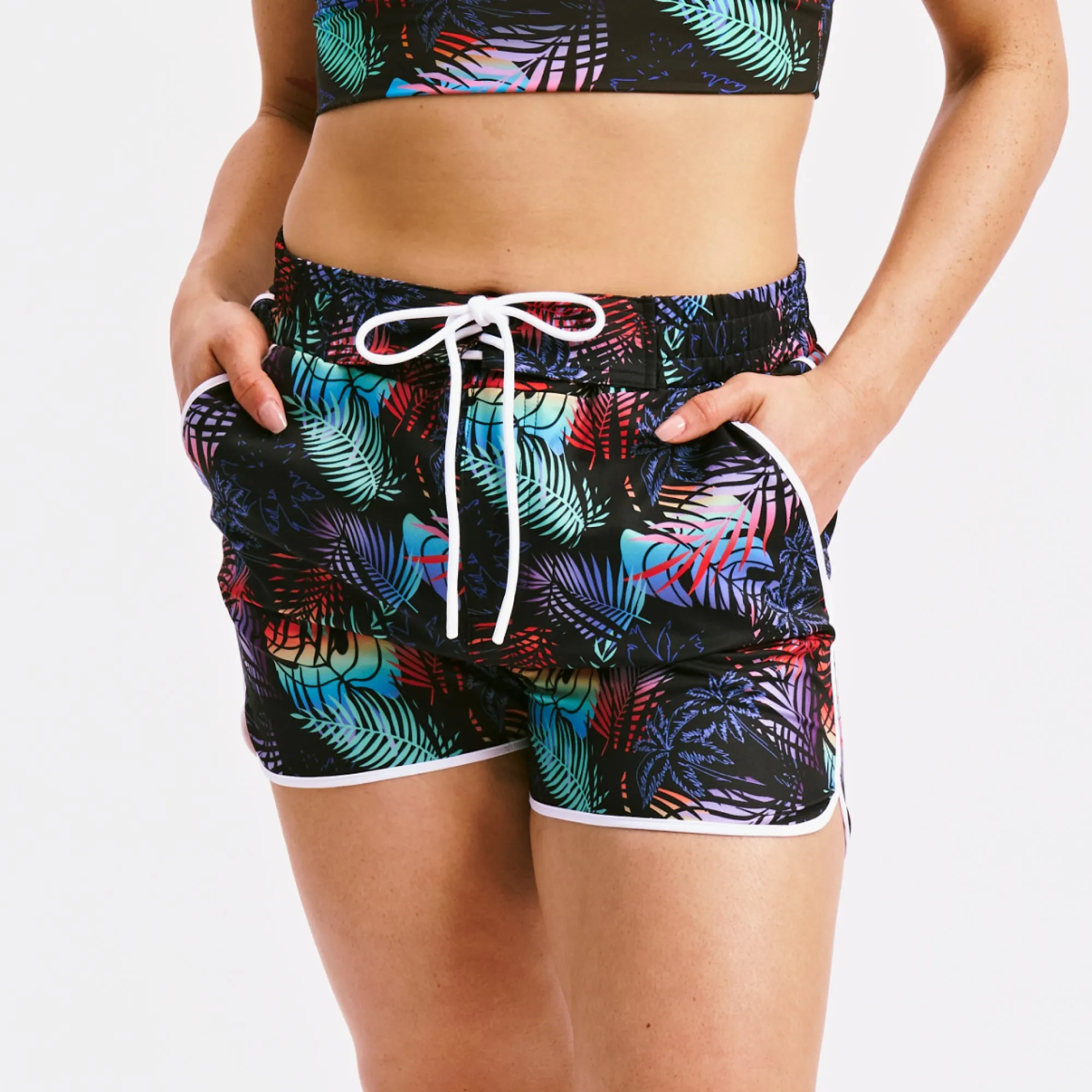 Swim 2.5" High Waisted Board Shortie - Palm Dreams