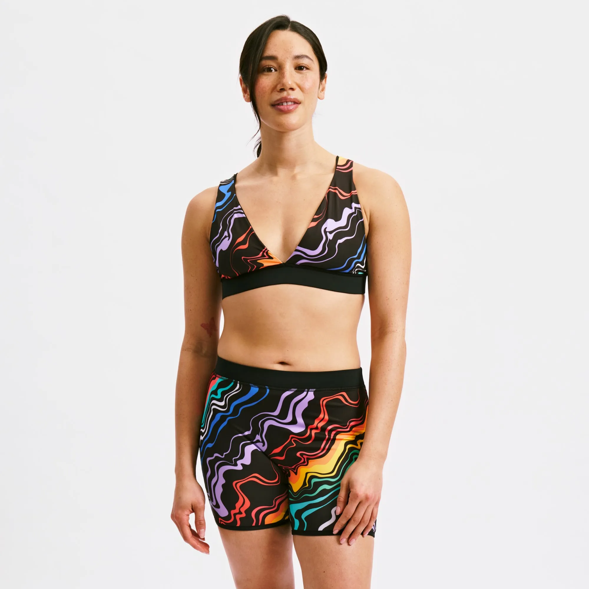 Swim Reversible Plunge Top - Making Waves