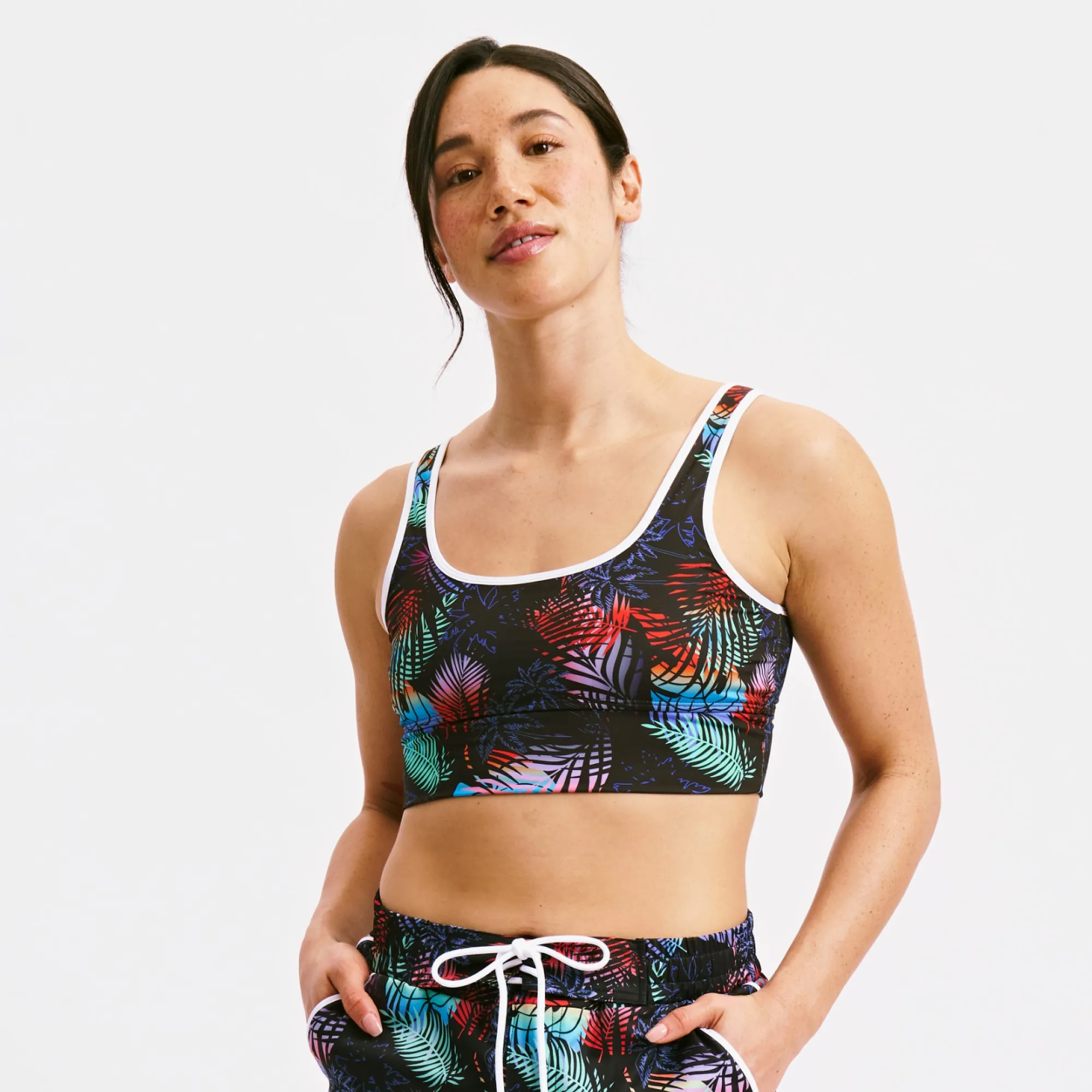 Swim Straight Up Longline Top  - Palm Dreams