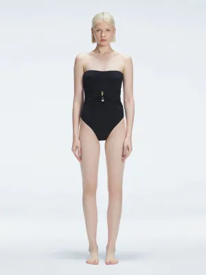 Ursula Black Bandeau One Piece Swimsuit