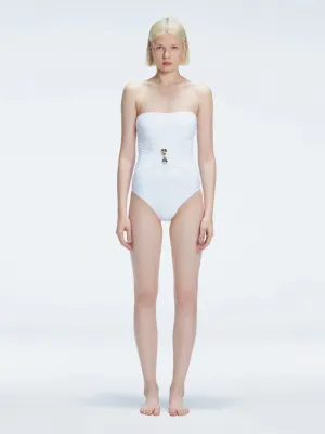 Ursula White Bandeau One Piece Swimsuit
